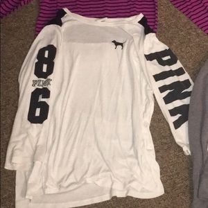 White and black PINK shirt